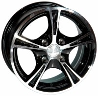 Wheels SH 232 R14 W6 PCD4x98 ET25 DIA58.6 Silver+Black