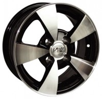 Wheels Wolf Diamante 614 R13 W5.5 PCD4x100 ET30 DIA67.1 Silver+Black